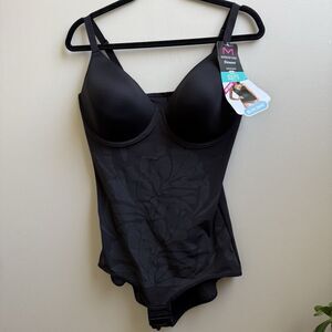 NWT MAIDENFORM Flexees  ALL-IN-ONE Body Shaper Black Tropical Print Size XXL